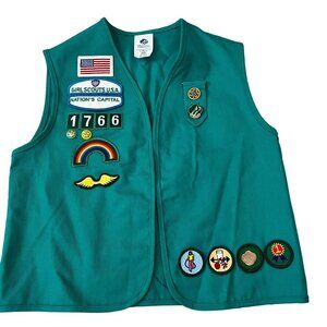 Girl Scouts USA Junior Vest M-REG With Patches Nation's Capital Insignia